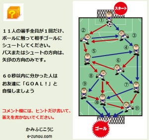 サッカークイズ２　全員でシュート